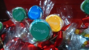 Lollies with the Google logo on